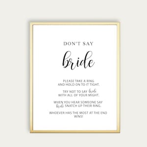 Don&#39;t Say Bride Bridal Shower Game, Take A Ring Game, Digital Wedding Game, Please Take A Ring Bridal Shower Games, Shower Ring Game, 210