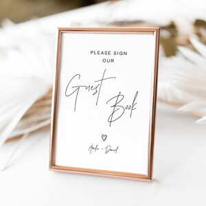 Personalized Modern Wedding Guestbook Sign, Custom Signs, Editable Modern Guestbook Sign, Template Wedding Guest Book Signage, DIY, RS KC 56