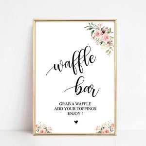Baby Shower Waffle Bar Sign, Waffle Bar Printable, Make Your Own Waffle Sign, Waffle Bar Brunch Sign, Instant Download Waffle Bar Sign, 131