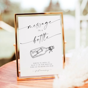 Message In A Bottle Sign, Wedding Guestbook Sign, Printable Message In A Bottle Template, Message In A Bottle Wedding Guestbook, RS KA 136