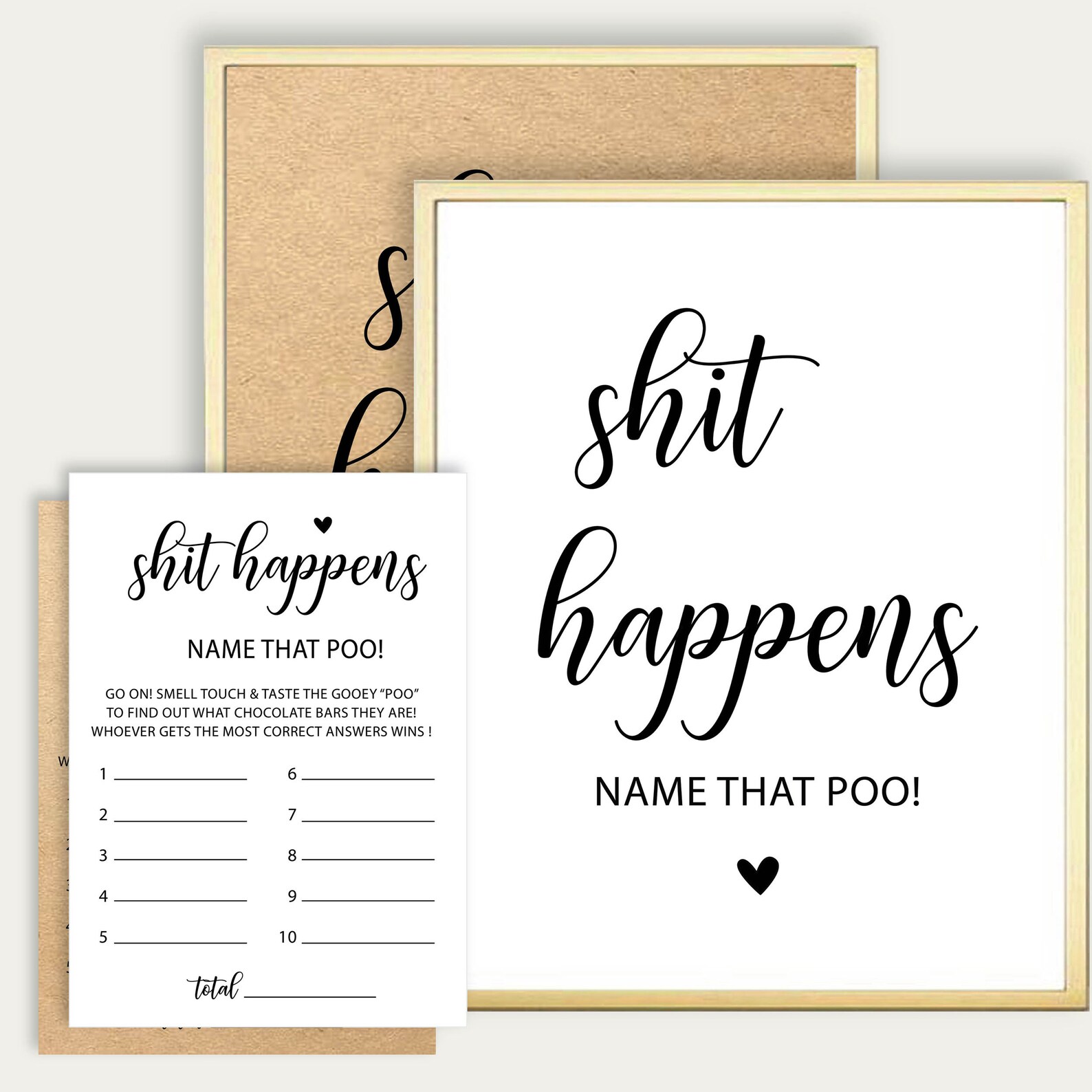 Shit Happens Name That Poo Baby Shower Game Dirty Diaper Baby | Etsy