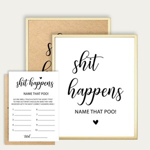 Shit Happens Name That Poo Baby Shower Game Dirty Diaper Baby | Etsy