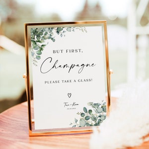 But First Champagne Sign, Wedding Champagne Sign, Minimalist Wedding Champagne Toast, Sparking Wine Sign, Wedding Bar Sign, RS KA 77 A