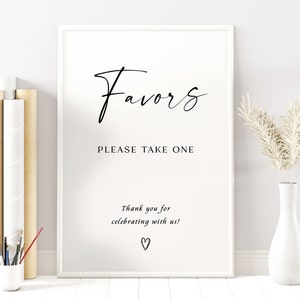 Wedding Favor Sign Template, Editable Printable Bridal Favors Sign, Elegant Minimalist Wedding Favors Sign, Wedding Favors Sign, RS KA 99 R