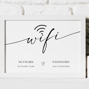Editable Wifi Sign, Be Our Guest Sign, Printable Wifi Sign, Wifi Sign ...