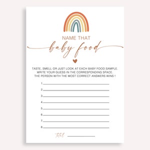 Modern Baby Food Guessing Game, Printable Guess The Baby Food Game, Name That Baby Food Baby Shower Game, Minimalist Baby Food Game, 70 FA