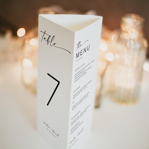 Dreifache Hochzeit Tischnummer, Hochzeitsmenü Vorlage, Minimalistische Hochzeit Dreieck Tischnummer Vorlage, moderne dreifache Tischkarte, TN KA 13