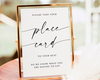 Name Card Sign Wedding Place Card Sign Please Take Your Place