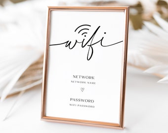 Printable Wifi Sign, Wifi Sign, Wifi Sign Template, Wifi QR Code Sign, Editable Wifi Sign, Be Our Guest Sign, Wifi Password Sign, RS KP 145