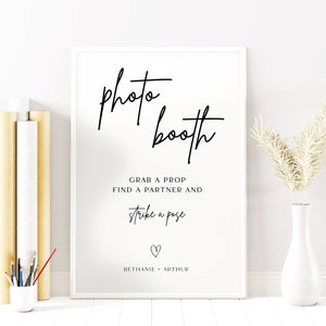 Minimalist Wedding Photo Booth Probs, Photo Booth Signage, Photo Booth Sign, Minimalist  Photobooth Sign, Editable Table Top Sign, RS KE 139