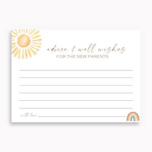 Advies en goede wensen voor de moeder, kaart zomerbabyshower, kaart met advies en wensen voor babyshower, advieswensen babyshower 60 FA
