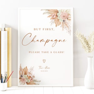 Wedding Champagne Sign, Minimalist Wedding Champagne Toast, But First Champagne Sign,  Sparking Wine Sign, Wedding Bar Sign, RS KA 77 B