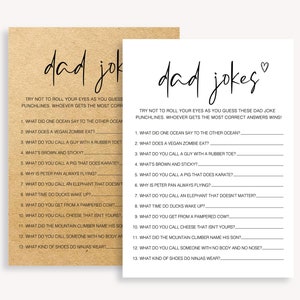 Funny Jokes And Riddles Game, Fun Baby Shower Riddle Trivia Game, Minimalist Printable Baby Shower Game, Dad Jokes Baby Shower Game, 10 FG