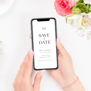 Smartphone Save The Date Card, Electronic Save The Date Evite, Digital Engagement Invite, Modern Text Message Invite Template,  STD KA 10 EV