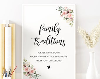 Family Traditions Card Baby Shower, Family Traditions Bay Shower Game, Printable Instant Download Baby Shower Game, Printable Family, 30 FM