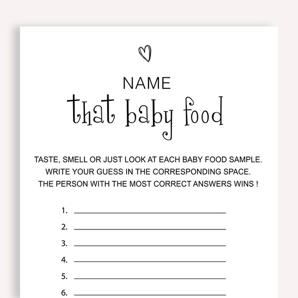Food for Baby Shower Etsy
