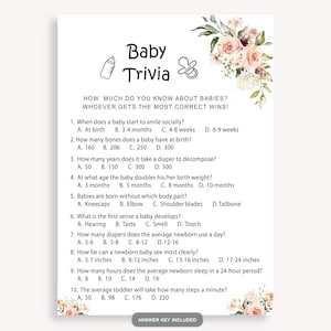 Baby Shower Trivia, Printable Baby Shower Games, LGBT Baby Shower, Baby Trivia Game, Ready To Print, Couple Baby Shower, Parent Games 30 FW