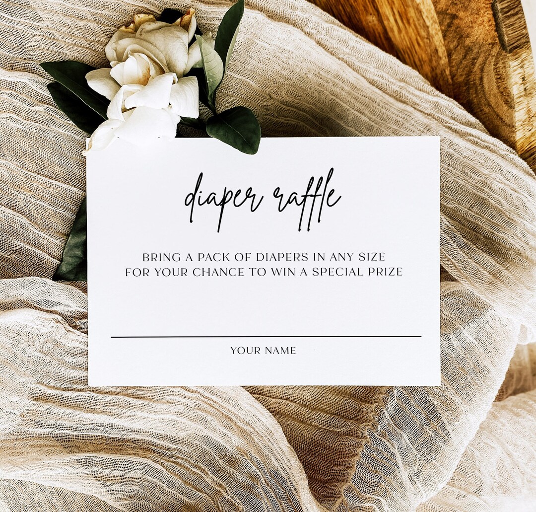 Diaper Raffle Card Example Editable Diaper Raffle Ticket, Baby Shower Games, Diaper Raffle Ticket ...