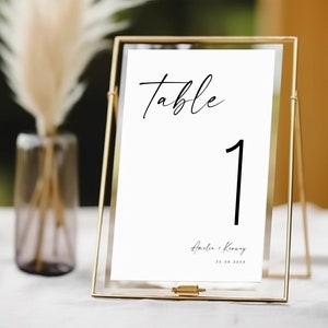 Minimalist Wedding Table Numbers, Printable Table Numbers, Simple Table Numbers, Editable Table Numbers Template, Table Numbers, TN KA 15