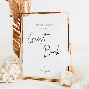 Editable Guestbook Sign, Bridal Guestbook Sign, Editable Please Sign Our Guestbook, Sign Our Guestbook, Minimalist Wedding Signage, RS KE 56