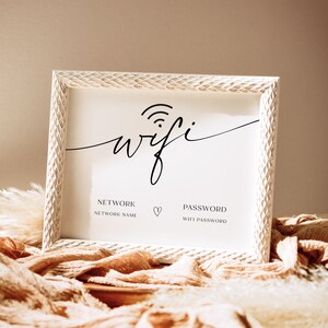 Printable Wifi Sign, Wifi Sign, Wifi Sign Template, Wifi QR Code Sign ...