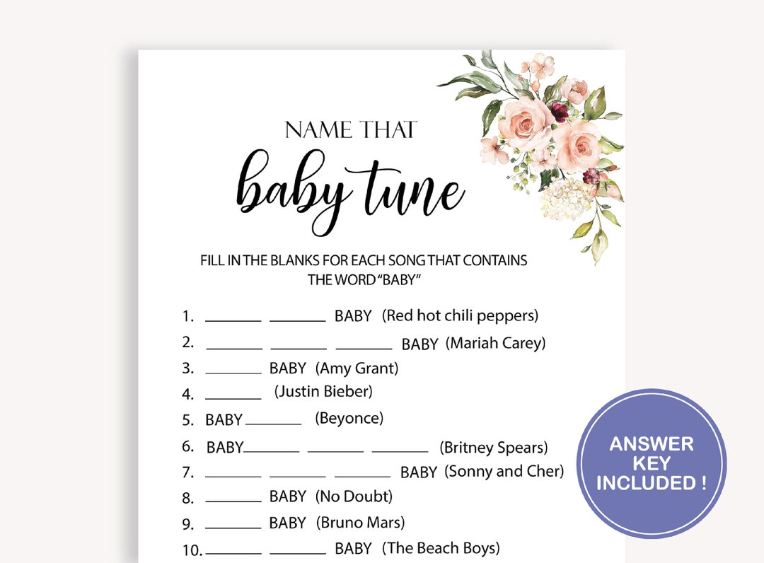 Name That Baby Tune Printable Baby Shower Game Name That Baby - Etsy