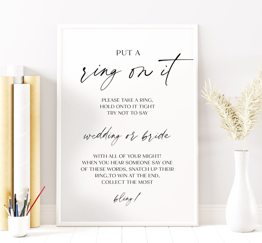 Bridal Shower Ring Game - Put A Ring On It With 50 Fake Rings, Wedding Party Game For Guests, Fun Bridal Activity
