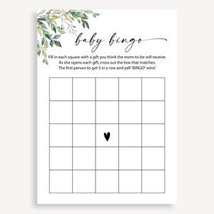 Baby Shower Bingo Cards, Gender Neutral Baby Shower Games, Baby Shower Bingo Game, Printable Baby Bingo, Minimalist Baby Shower Game, 50 FA