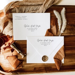 Editable Wedding Envelope Address, Script Address Label Template, Modern Envelope Address Template, Modern Minimalist Envelopes, ENV KJ 01