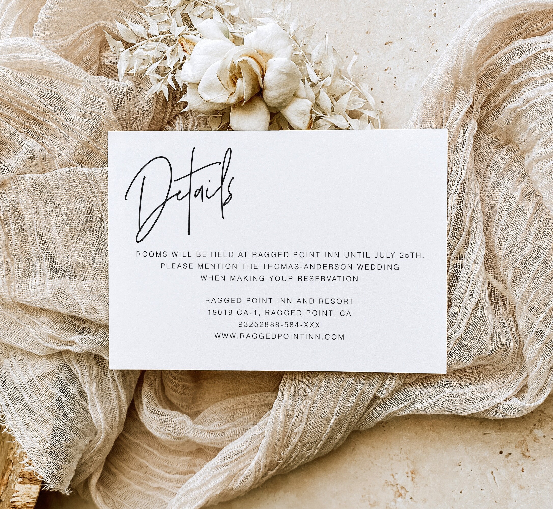 Printable Invitation Insert, Editable Details Card, Elegant Wedding Insert, Minimalist Finer Details Card Template, Enclosure Card NV KC 101
