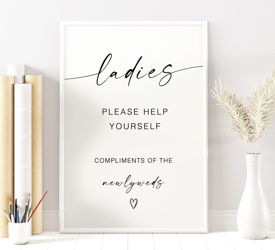 Editable Ladies Bathroom Sign Wedding Bathroom Basket Sign - Etsy