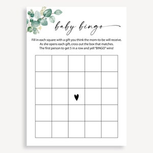 Gender Neutral Baby Shower Games, Baby Shower Bingo Game, Printable Baby Bingo, Minimalist Baby Shower Game, Baby Shower Bingo Cards, 40 FA
