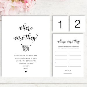 Where Were They Bridal Shower Game, Couples Photo Game, Boho Bridal Shower Game, Modern Minimalist Wedding Game, Instant Download Game, ZM
