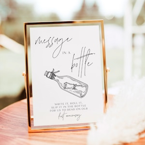 Message In A Bottle Wedding Guestbook, Printable Message In A Bottle Template, Wedding Guestbook Sign, Message In A Bottle Sign, RS KC 136