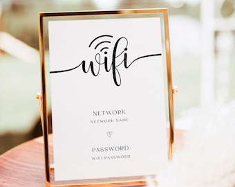 Edytowalny znak Wifi, Znak Be Our Guest, Znak Wifi do druku, Znak Wifi, Szablon znaku Wifi, Znak z kodem QR Wifi, Znak z hasłem Wifi, RS KM 145