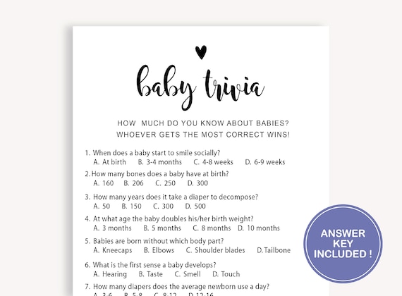 Questions Game Baby Shower Quiz Rustic Baby Shower Trivia Game 