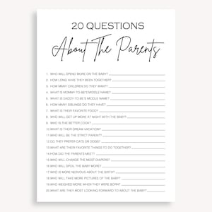 Baby Shower Who Knows The Parents To Be Best Game, Script Minimal Baby Shower Game, 20 Questions About The Parents Baby Shower Game, 10 FE