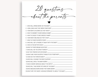 Veinte preguntas sobre el juego de baby shower de los padres, ¿qué tan bien conoces a los padres?, Juego de preguntas para baby shower, ¿quién conoce mejor a los padres?, 10 preguntas frecuentes