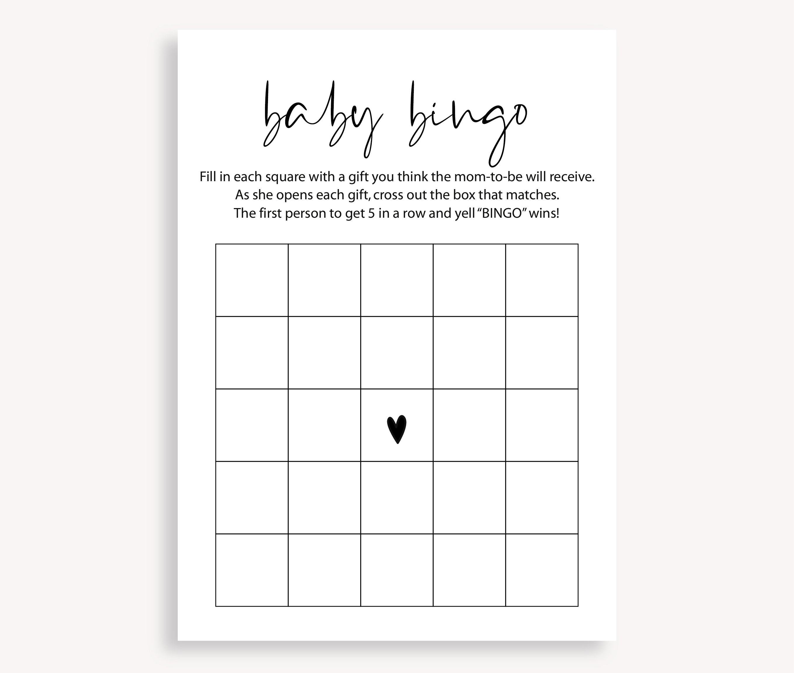 Minimalist Baby Shower Game Gender Neutral Baby Shower Games Etsy