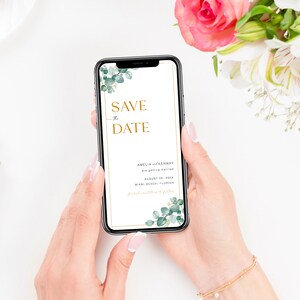 Modern Text Message Invite Template, Smartphone Save Our Date Card, Digital Engagement Invite, Electronic Save The Date Evite, STD KZ 16 EV