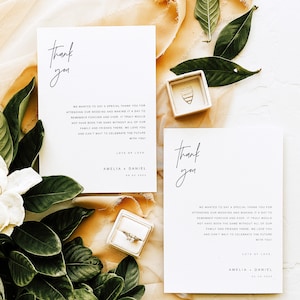 Minimalist Thank You Card Template, Editable Flat Thank You Card, Bridal Shower Thank You Cards, Instant Wedding Thank You Template TY KG 02