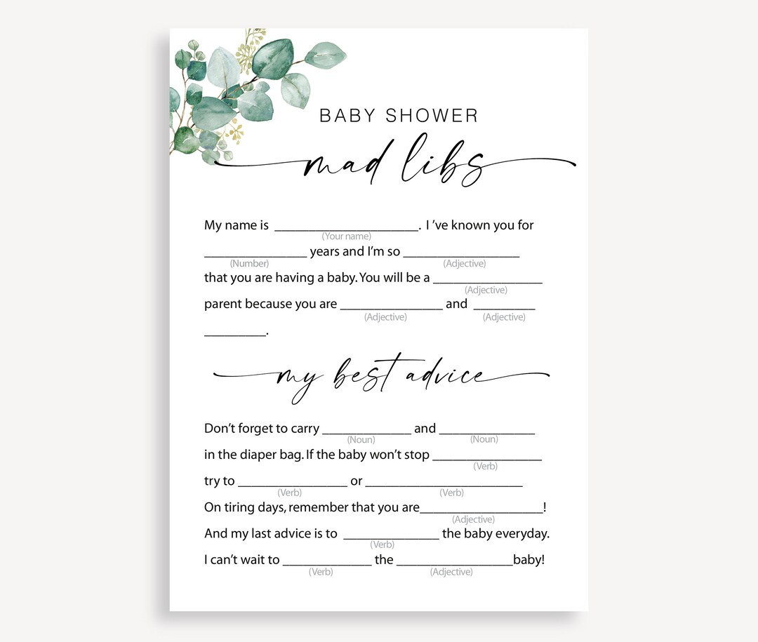 Minimalist Baby Shower Game, Fun Baby Shower, Printable Instant ...