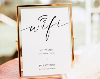 Znak hasła Wi-Fi, edytowalny znak Wi-Fi, znak Be Our Guest, szablon znaku Wi-Fi, znak kodu QR Wi-Fi, drukowany znak Wi-Fi, znak Wi-Fi, RS KA 145