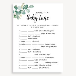 Name That Baby Tune Instant Download, Name That Baby Song Baby Shower Game, Guessing Baby Name Game, Baby Shower Printable Games, DIY, 20 FM