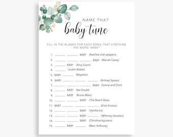 Name That Baby Tune Instant Download, Name That Baby Song Baby Shower Game, Guessing Baby Name Game, Baby Shower Printable Games, DIY, 20 FM
