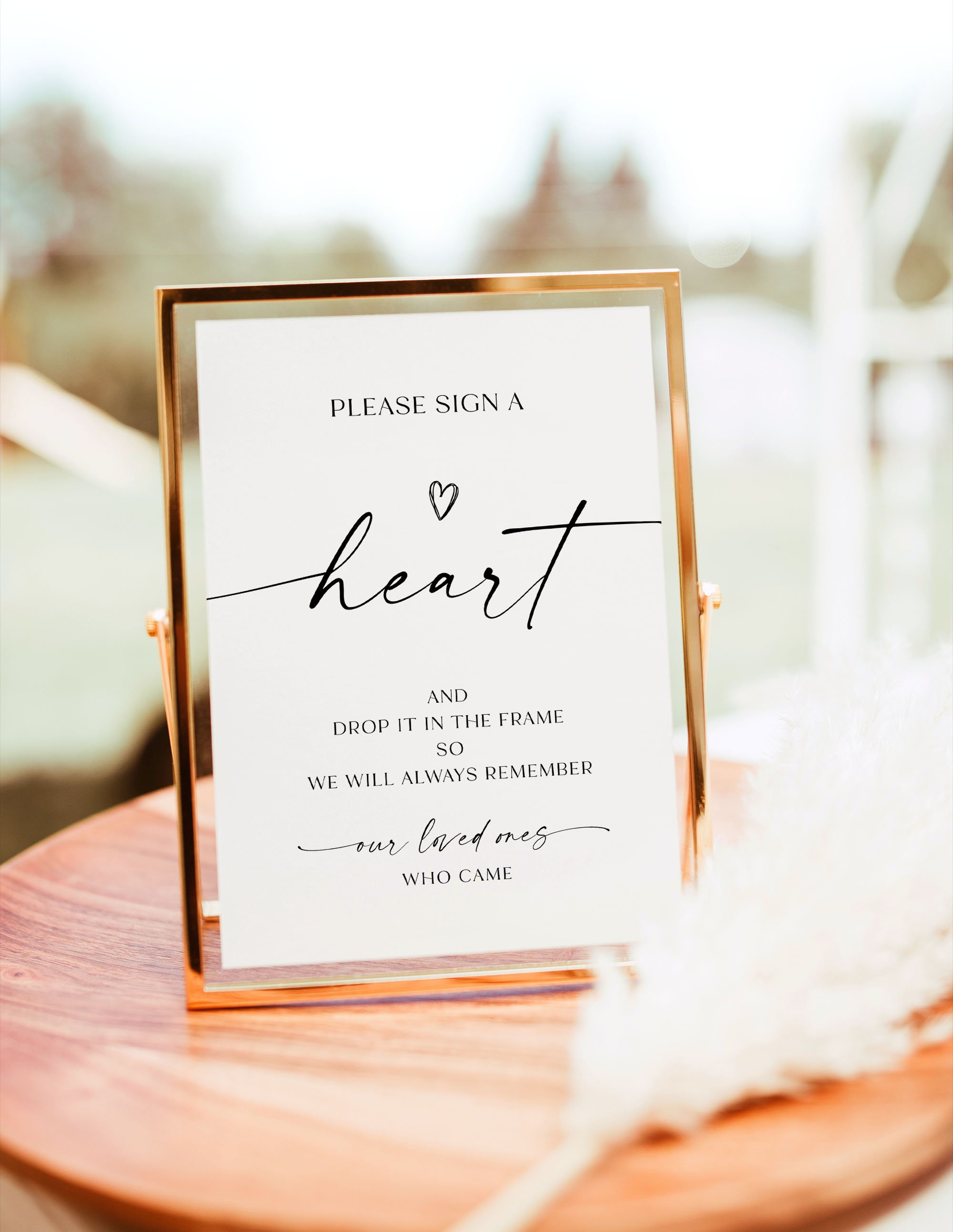 Please Sign A Heart Wedding Sign, Drop Box Guest Book Sign