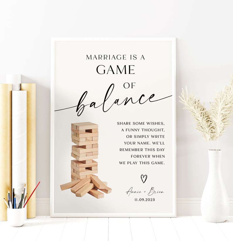 Printable Jenga Guestbook Template Editable Jenga Game Sign - Etsy