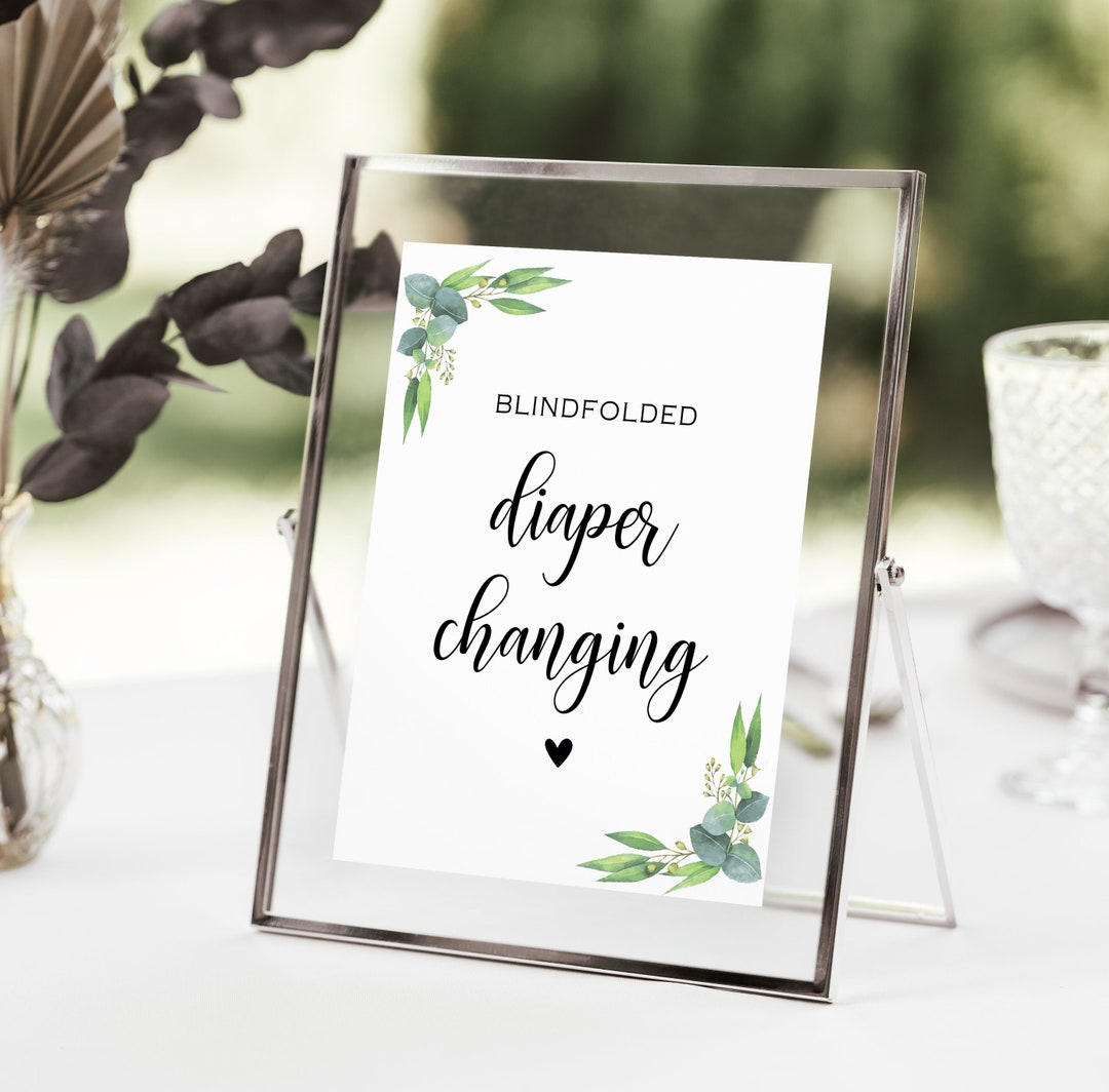 Blindfolded Diaper Changing Baby Shower Game Diaper the Baby Etsy