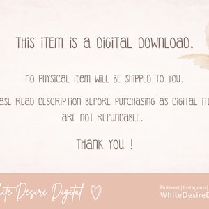 May include: A digital download notice with a pink background and a decorative image of dried grass. The text reads: "THIS ITEM is a DIGITAL DOWNLOAD. NO PHYSICAL item WILL BE SHIPPED TO YOU. PLEASE READ DESCRIPTION BEFORE PURCHASING AS DIGITAL ITEMS ARE NOT REFUNDABLE. THANK YOU! White Desire Digital"