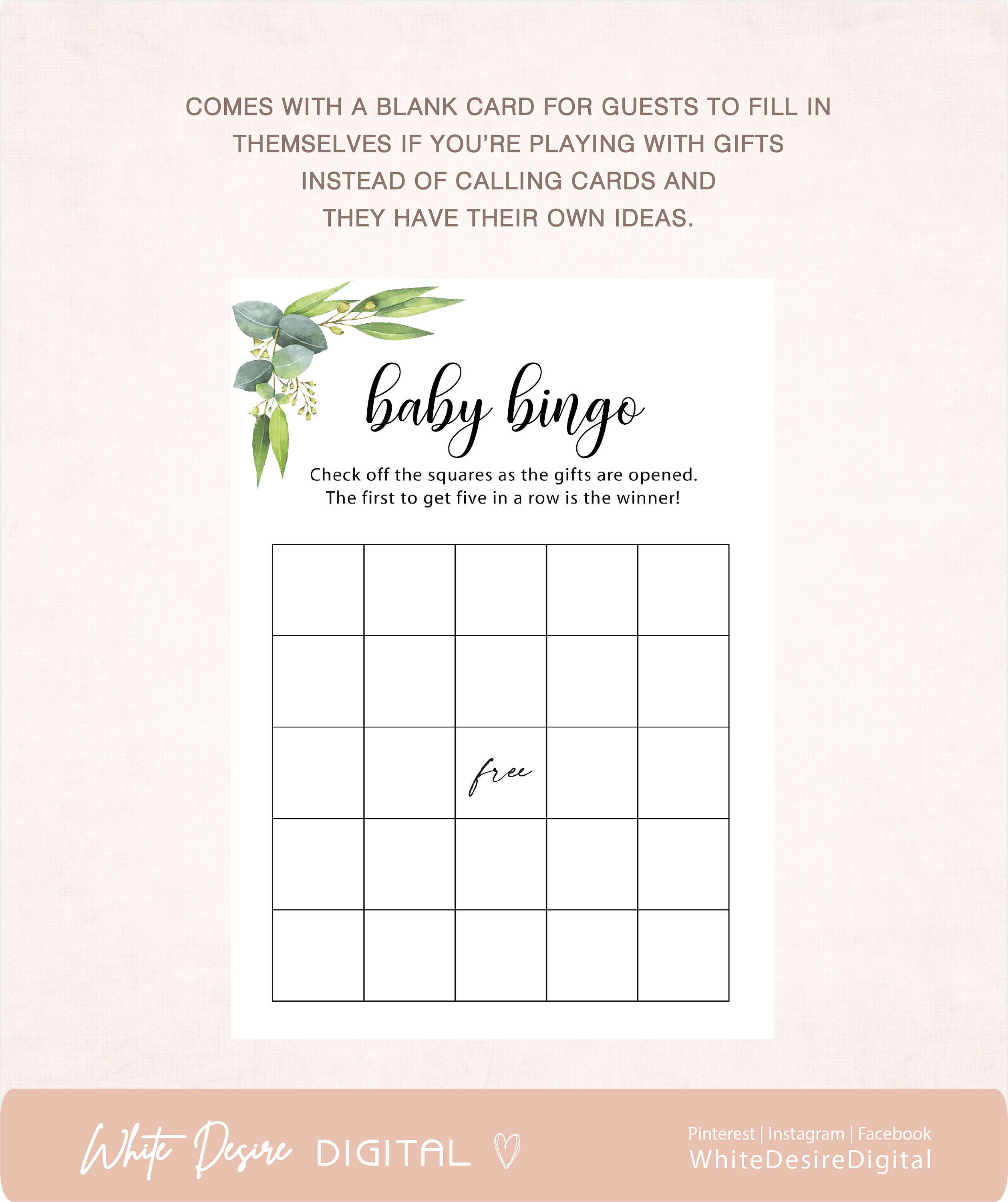 Prefilled Baby Bingo Game Cards Baby Gift Bingo 50 Unique Etsy